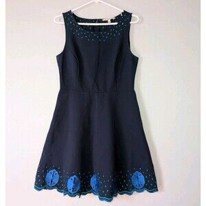 41 Hawthorn Women's Medium Paloma Embroidered Trim Dress Blue Green Sleeveless M